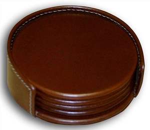 Offre spéciale Inde Fournisseur vendu en vrac Mini tapis pour tasse ronde personnalisé Dessous de verre en cuir Pu vierge 8 pièces avec support Tapis pour tasse - Product Image 4