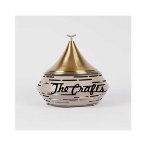 Diseño ventajoso, cazuela de servicio de Color blanco de Metal con tapa chapada en oro, plato para servir comida de Hotel - Product Image 6