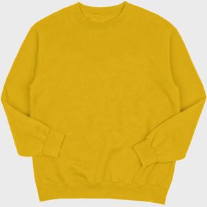 Jersey de lana de algodón bordado con estampado de alta calidad, cuello redondo sólido, logotipo personalizado, sudaderas de cuello redondo Unisex - Product Image 1