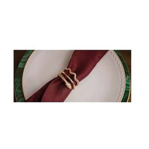 Rond de serviette en spirale en or rose avec design moderne Rond de serviette en forme de serpent Accessoires décoratifs royaux - Product Image 1