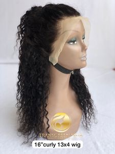 100% Raw sin procesar Indian Temple Virgin 16 ''Natural Curly 13x4 Frontal Hd Lace peluca para mujeres negras al por mayor proveedor indio - Product Image 4