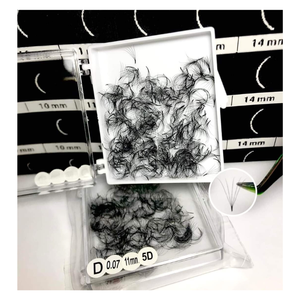 Extensions de cils préfabriquées 5D professionnelles de vente chaude boucles synthétiques individuelles faites à la main de l'usine - Product Image 5
