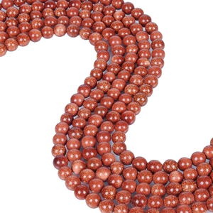 Collar de Cristal Natural, Cuentas de Piedra Dorada Roja Lisa, Joyería de Piedra Roja Pulida, Hilo Suelto de Piedras Preciosas al por Mayor para Sanación - Product Image 3