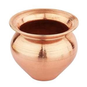 Lota de cobre puro ecológico hecho a mano con tapa, equipo de cocina para el hogar, hinduismo, reglas de entrada para el hogar nupcial, Lota - Product Image 2