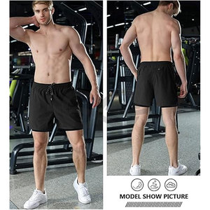 Short athlétique haute Performance pour hommes poches ceinture élastique tissu à séchage rapide vêtements de sport vêtements de sport vêtements de plage sorties - Product Image 5