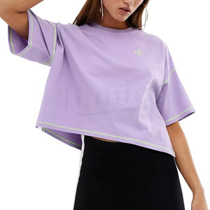 เสื้อออกกำลังกายแขนสั้นผู้หญิงทรงหลวมระบายอากาศได้ดีกับเสื้อคอตตอนลำลองคอกว้าง - Product Image 1