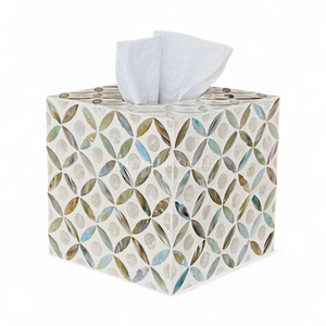 Caja de Pañuelos Hecha a Mano con Incrustaciones de Nácar, Caja Decorativa para Decoración de Mesa de Comedor - Product Image 2