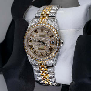 Montre Jubilee Style Date Just Moissanite 36 MM, bracelet en acier inoxydable doré, tendance pour homme, idéale pour les occasions spéciales - Product Image 4