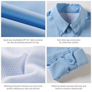 Meilleures ventes Chemise en polyester et coton à manches courtes de haute qualité Chemise boutonnée personnalisée avec protection UV Chemises de pêche pour hommes - Product Image 6