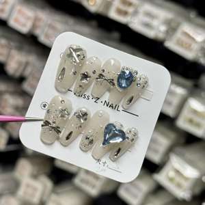 Fantasía diamante ópalo Prensa en uñas 3D acrílico brillo uñas artificiales caja de embalaje personalizado Prensa en uñas - Product Image 6