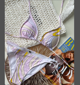 Offres Spéciales couleurs unies imprimé Triangle Top luxe Designer maillots de bain Sexy femmes Design Bikini - Product Image 5