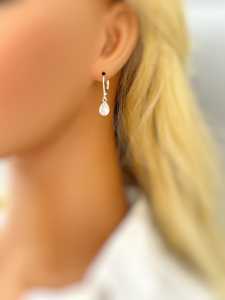 Joyas de piedras preciosas hechas a mano a la moda-Plata de Ley 925 con pendientes colgantes de Zirconia cúbica chapados en oro para bodas y fiestas - Product Image 4