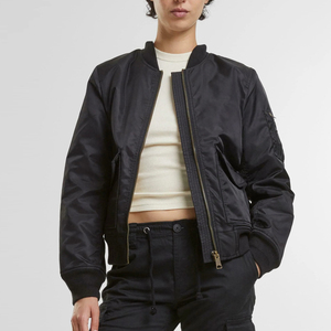 <b>Women</b> Slim Fit Satin Varsity <b>Jackets</b> For Winter Custom Made Plain Outdoor Satin Bomber <b>Jackets</b> in Reasonable Price - Product Image 1