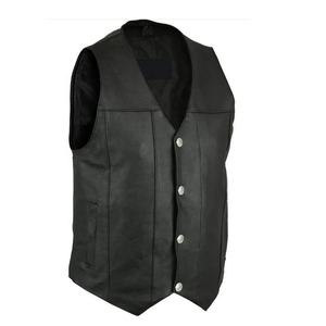 Gilet en cuir de haute qualité sans manches pour motards - Gilet de motard noir style patchwork pour club de motards - Vente en gros - Product Image 3
