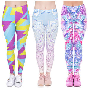 Medias sexis de cintura alta para mujer, pantalones informales transpirables con cintura elástica y logotipo personalizado, mallas para uso diario, venta al por mayor de fábrica - Product Image 1