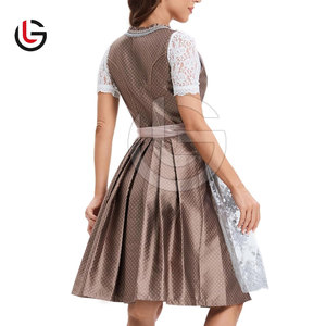 Nuevo Estilo, Vestido Tradicional Bávaro Alemán Verde, Traje Dirndl para Niñas, Festival de la Cerveza, Oktoberfest, 100% Algodón, Largo hasta la Rodilla - Product Image 3