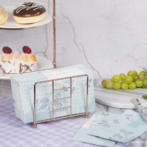 Porte-serviettes en métal moulé en aluminium le plus vendu avec base de conception de feuille et dessus en marbre or pour décor de fête classique - Product Image 1