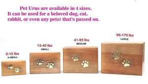 Wooden Large Cremation <b>Pet</b> Urn for Dog and Cat Ashes <b>Box</b> Handmade Wood <b>Pet</b> Urn Brass Paws Inlaid <b>Memorial</b> - Product Image 2