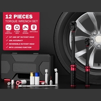 Juego de 12 llaves inglesas de alta calidad de 5 a 170 pies. Kit de herramientas de llave dinamométrica multiusos con caja de mantenimiento de coche OEM personalizable LB