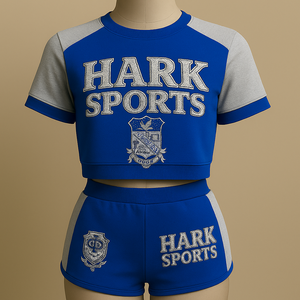 Dernier modèle de short et haut d'été écologique et respirant à col ras du cou en éponge française 100% coton pour femmes, ensemble deux pièces - Product Image 5