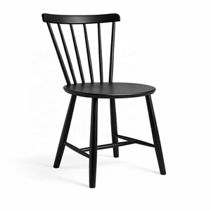 Silla de Bistró de Madera Maciza Negra |   Asientos de Estilo Windsor Antiguo para Cafetería o Restaurante |   Silla de Comedor, Muebles de Contrato, Estilo Clásico - Product Image 1