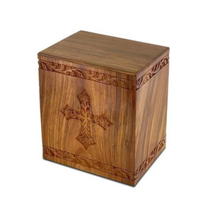 Urnas de madera hechas a mano para cremación, urnas funerarias decorativas para hombre y mujer a bajo precio - Product Image 4