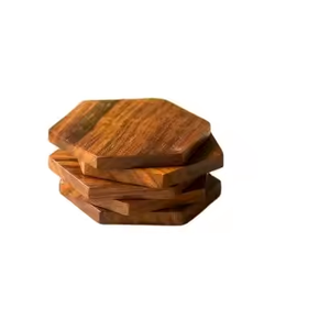 Posavasos de madera de tamaño personalizado al por mayor de estilo clásico de la mejor calidad para taza de café Juego de posavasos de madera - Product Image 1