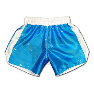 กางเกงมวยไทยคุณภาพสูงสำหรับผู้ชาย ผลิตจากโพลีเอสเตอร์/ผ้าไหม แห้งเร็ว น้ำหนักเบา ปรับแต่งได้ เหมาะสำหรับการฝึกซ้อมศิลปะการต่อสู้และมวย - Product Image 1