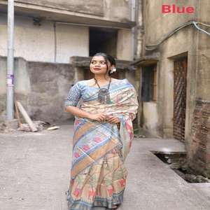 Beautiful Occasional Wear Hot Selling Best Soft Tussar Silk <b>Saree</b> <b>Blouse</b> With Printed Work Manufacturer From India at Cheap Rate - Product Image 1