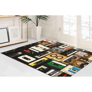 Alfombra Estampada: Diseño de Casete Nostálgico para Sala de Música y Decoración del Hogar, Alfombra de Terciopelo - Product Image 1