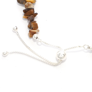 925 <b>Sterling</b> <b>Silver</b> Fine Bangle Tiger Eye Rough Cut Bolo Bracelet with Soft Flex <b>Wire</b> Setting Gift for Women in Gift Box - Product Image 3