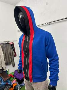 2025 nueva llegada hombres sudaderas con cremallera de tres capas en precio bajo diseño personalizado tres cremallera hombres sudaderas con capucha de moda - Product Image 6