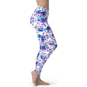 Mallas de Yoga de alta calidad para mujer con cintura elástica Mallas de entrenamiento sublimadas con estampado personalizado - Product Image 6
