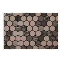 Modern Mosaic Polyester PET Friendly Anti-Slip Washable Floor Mat Rug 60x90 cm