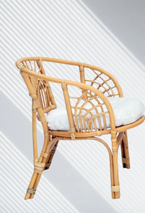 Fauteuil en rotin à dossier croisé, fait main, style moderne, chaise de loisirs avec coussin en mousse, style côtier, meuble de salon pour la décoration intérieure - Product Image 4