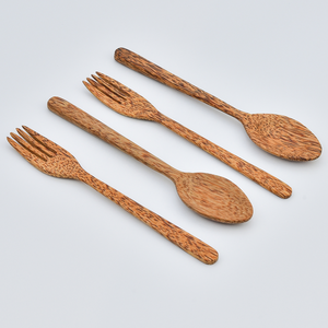 Meilleur prix ensemble de couverts de cuisine à la noix de coco durable cuillère et fourchette en bois de coco de qualité supérieure du Vietnam - Product Image 5
