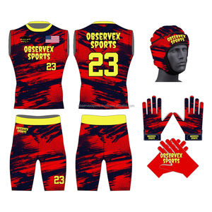 Uniformes de Fútbol Americano 7on7 con Logotipo Personalizado, Sublimados, Impresos, Transpirables, Compresivos, Sin Mangas, 100% Poliéster/Spandex/Mezcla de Algodón - Product Image 2