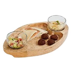 Plato para servir de madera con forma ovalada, precio al por mayor, mesa de nuevo diseño, plato para servir de madera de acacia, fabricante y proveedor - Product Image 1