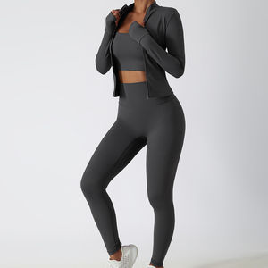 Chaquetas de Yoga y Fitness para Mujer, Invierno, con Cierre, Transpirables, de Secado Rápido, Tallas Grandes, Ropa Deportiva, para Montar a Caballo, con Logotipo Frontal, OEM ODM - Product Image 4