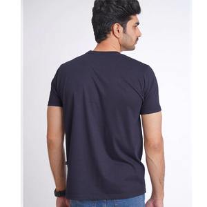 100% coton doux hommes à manches courtes col rond plaine T-Shirts Logo personnalisé imprimé avec méthode numérique respirant motif solide - Product Image 5