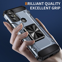Étui de protection robuste pour téléphone, anti-chute, armure TPU PC, support rotatif à 360 degrés, anneau rotatif, couleur unie, Motorola G Play
