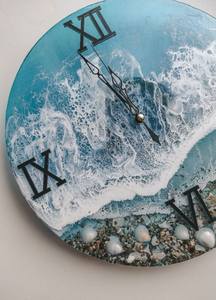 Horloge murale en résine époxy BOHEMIAN, résine époxy, salon, meilleure qualité, meubles, décoration intérieure, horloge murale personnalisée, meilleure qualité - Product Image 2