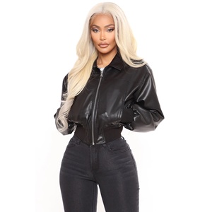 Women's Faux <b>Leather</b> <b>Jacket</b> Fashion PU Slim Cropped Suit Outwear <b>Long</b> Sleeve Zipper Motorcycle Bomber <b>Leather</b> <b>Jacket</b> - Product Image 6