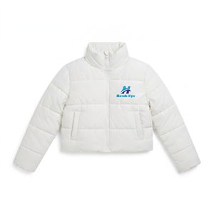 Veste d'hiver pour femme avec logo personnalisé, en duvet de canard, avec capuche, imperméable, style doudoune - Product Image 1