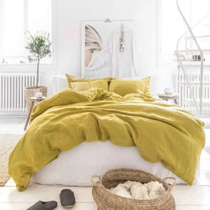 Parure de lit 300TC 100% coton lavé antibactérien, style européen-américain, fermeture boutonnée avec 2 taies d'oreiller pour la maison - Product Image 6