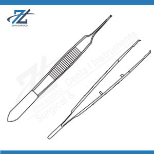 Pinzas de Sutura Corneal Castroviejo de 94 mm de Largo, 1-2 Dientes, Acero Inoxidable Quirúrgico, Instrumentos Manuales con Certificación CE, Fabricante - Product Image 2