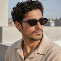 Lunettes de soleil Mellume haut de gamme, fabriquées à la main en acétate, petit rectangle, polarisées, verres TAC, UV400, design OEM, logo personnalisé.