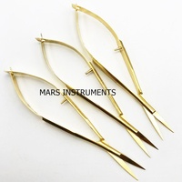 Ciseaux à ressort pour manucure plaqués or, extra-affûtés, droits/courbes, micro-ciseaux pour cuticules, pour la coupe des sourcils