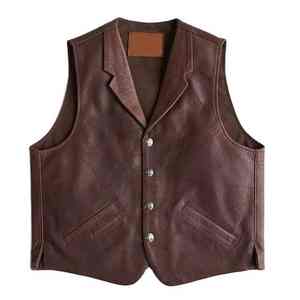 New Arrival Leather <b>Vest</b> Warm And Windproof Winter Sleeveless Design Plus Size Outdoor Smart <b>Heated</b> Genuine <b>Mens</b> Leather <b>Vest</b> - Product Image 1