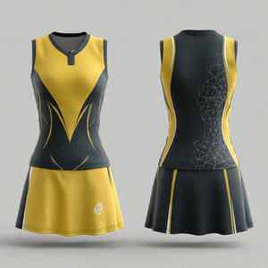 Robes de netball en sublimation OEM, hauts, 100% polyester, uniformes de netball, uniformes de netball personnalisés, vêtements d'équipe - Product Image 1